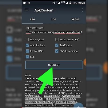 como importar server apk custom